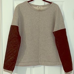 Edgy black and gray crew neck sweater